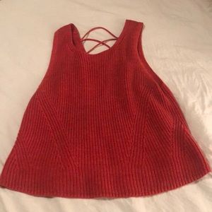 Red knitted Gap tank top